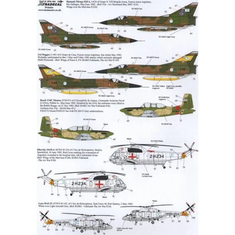 Back in stock. Falklands War 1982 Argentina (11) Douglas A-4B Skyhawk (A-4P) C-212 Grupo 5 (sank HMS Coventry) ; (A-4Q) 3-A-305 