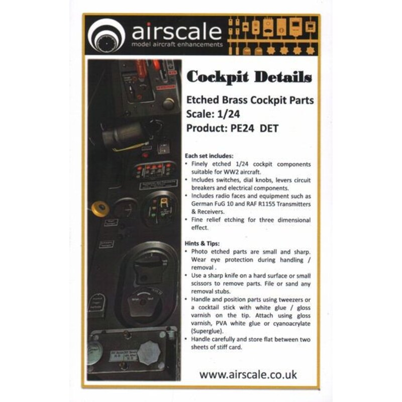 Cockpit Details. German, RAF, and US components but suitable for most aircraft from any country - Radio faces and equipment inc