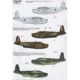  Calcomanía Sold Out. To be reprinted. Short Sunderland Mk.I (3) L2163/C 210 Sqn Pembroke Dock 1938; N9050 RB-D 10 (RAAF) Sqn RA