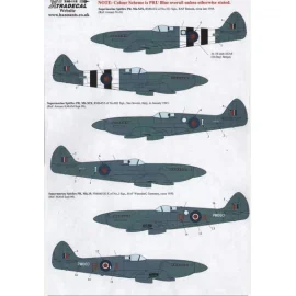 Supermarine Spitfire PR Mk.XIX (8) RM643/Z 541 Sqn 1944 with D-Day stripes; RM645/I 682 Sqn Italy 1945; PS934 WY-R 541 Sqn 1950;