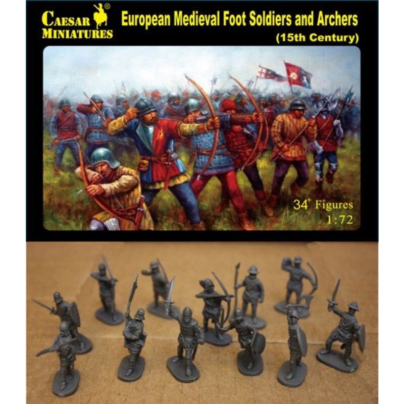 Figuras European Medieval Foot Soldiers and Archers, 15th Century