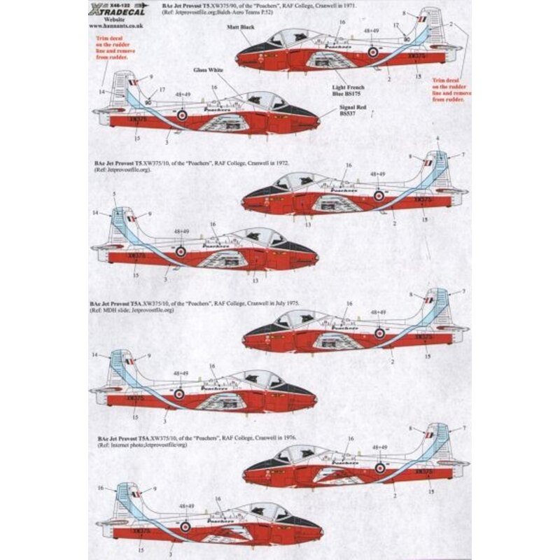 BAe Jet Provost T.5 Pt 2 (8) XW375 de horno ligeramente diferentes esquemas con los cazadores furtivos visualización de la RAF e