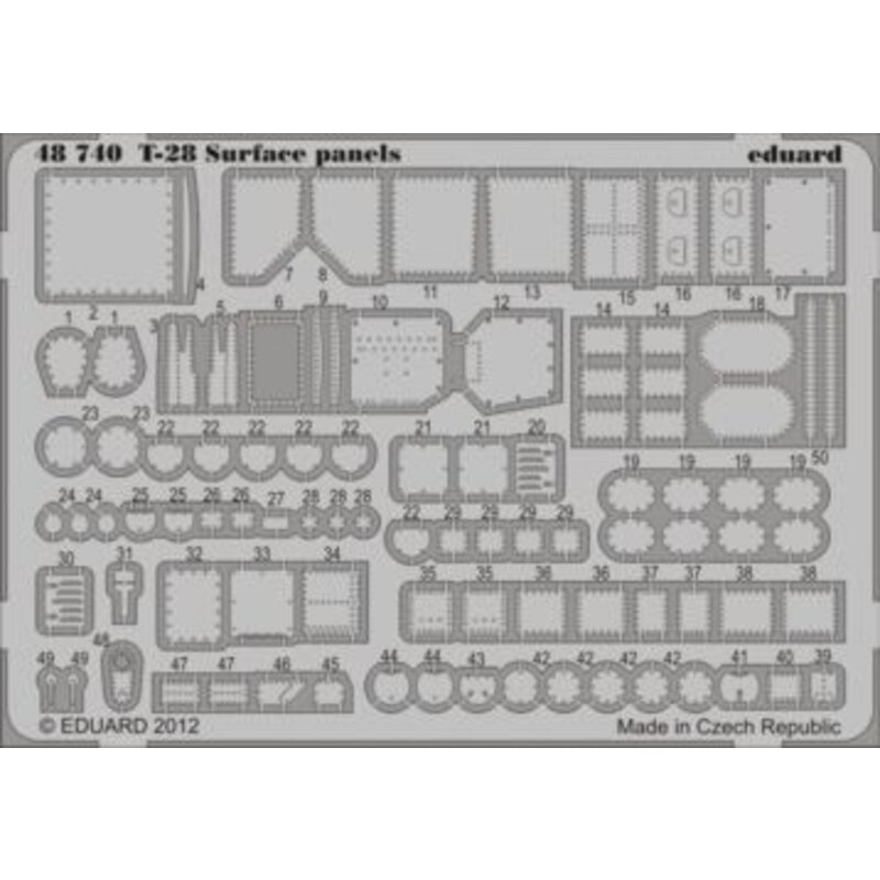 North-American T-28B Trojan surface panels (self adhesive) (designed to be used with Roden kits) 