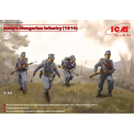  Austrohúngaro Infantería ( 1914) ( 4 figuras) Totalmente nuevo kit de molde. El modelo de kit incluye 4 figuras, armas y ametra