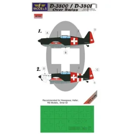 Morane D- 3800 - máscara de pintura D -3801 [ Morane -Saulnier MS.406C - 1 ] sobre Swissdesigned para ser utilizado con Hasegawa