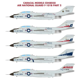  Calcomanía Air National Guard McDonnell F-101B Voodoo Part 2: This follow-on to our first F-101B sheet (long sold out) features