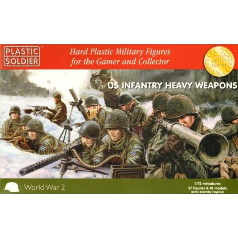 US Infantry Heavy Weapons. 56 figures and 18 models (3 each M1917 heavy machine guns, .3 and .5 machine guns, bazooka teams, 50m