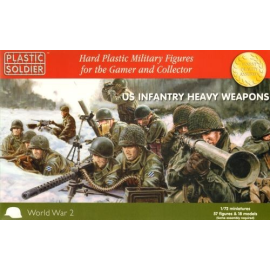 Figuras US Infantry Heavy Weapons. 56 figures and 18 models (3 each M1917 heavy machine guns, .3 and .5 machine guns, bazooka te