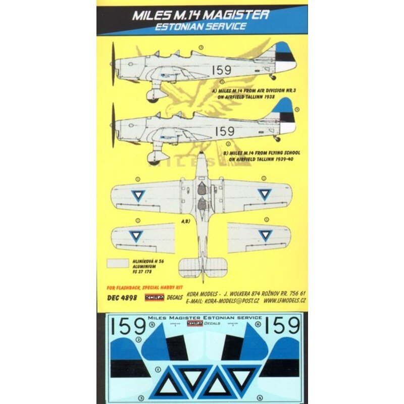 Miles M.14 Magister ( Servicio de Estonia ) (diseñado para ser utilizado con los kits de Flashback y Special Hobby )