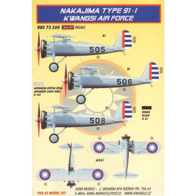 Nakajima Tipo 91-1 (Fuerza Aérea Kwangsi ) (diseñado para ser utilizado con los kits Modelo AZ )