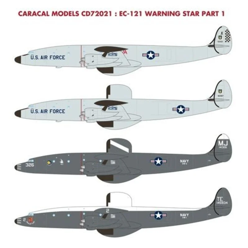 Lockheed EC-121 Warning estrella Parte 1: Esta hoja proporciona la marcas para dos aviones de la USAF y USN dos AEW