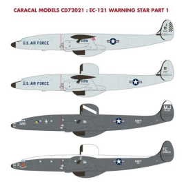  Calcomanía Lockheed EC-121 Warning estrella Parte 1: Esta hoja proporciona la marcas para dos aviones de la USAF y USN dos AEW