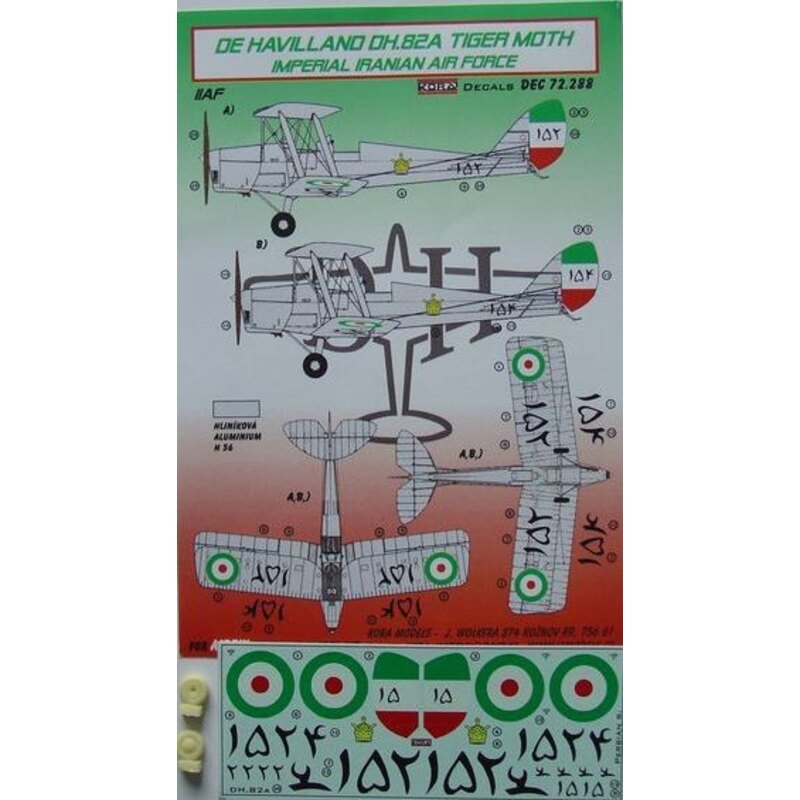 Fuerza de Havilland Tiger Moth DH.82A Imperial de Irán Air (diseñado para cultivando con Airfix, Modelos Pavla y kits Modelo AZ)