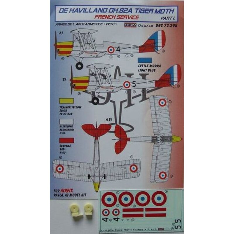 Havilland Tiger Moth DH.82A Servicio Francés de (diseñado para cultivando con Airfix, Modelos Pavla y kits Modelo AZ)