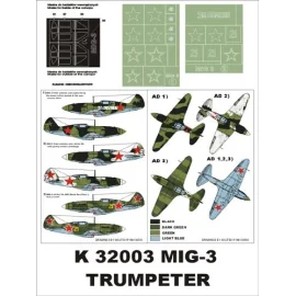 Máscaras insignias Mikoyan MiG-02 de marzo máscara canopy (exteriores e interiores) + 2 (diseñado para cultivando con kits tromp