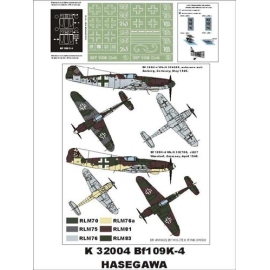  Messerschmitt Bf 109K-4 2 máscara de canopy (exteriores e interiores) + 2 máscaras de las insignias (diseñado para ser la agric