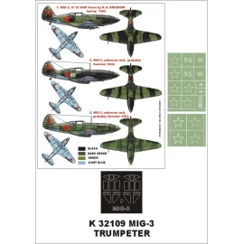 Máscaras insignias Mikoyan MiG-02 de marzo máscara canopy (exteriores e interiores) + 2 (diseñado para cultivando con kits Trump