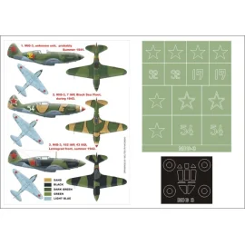 Máscara Mikoyan MiG-dosel 01 de marzo (exterior) + 1 máscaras insignias (diseñado para cultivando con kits ICM)