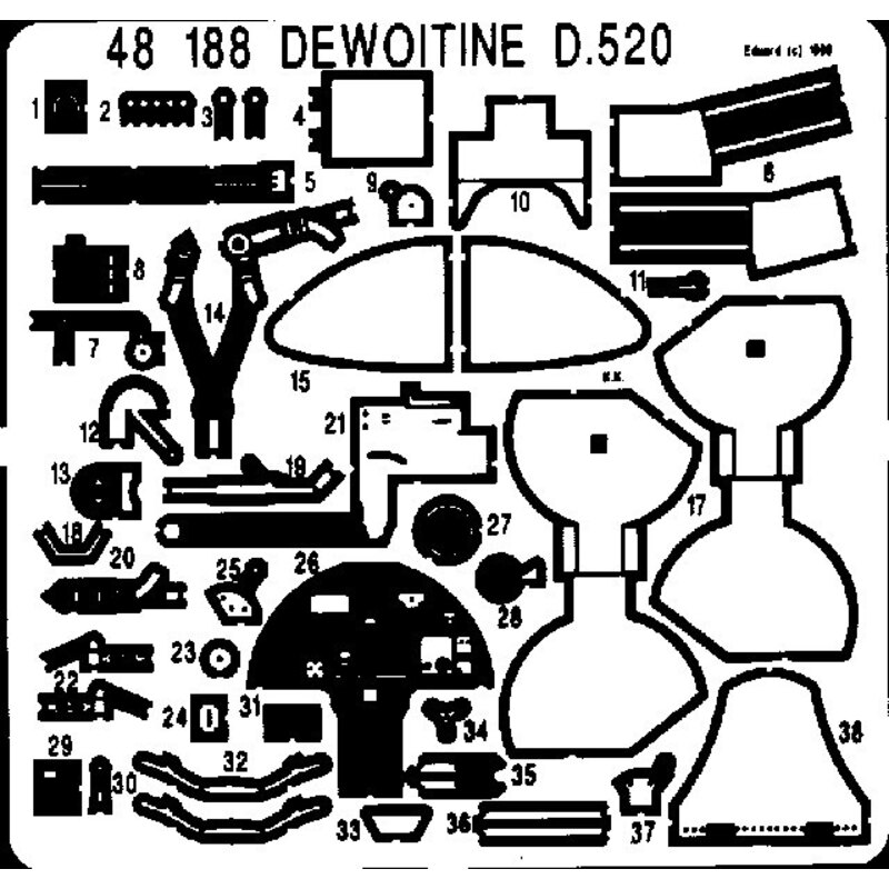 Dewoitine D.520 (diseñado para ser ensamblado con maquetas de Tamiya)