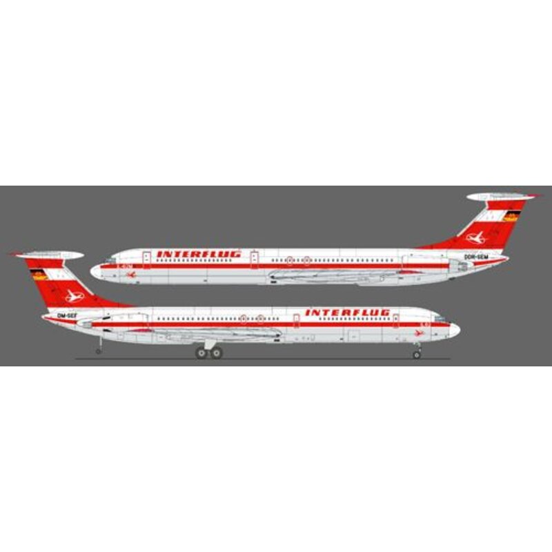 Re-impreso! LU / clásicos Interflug colores AGI IL-62 impresos por Cartograf para el kit de Zvezda