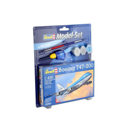 Boeing 747-200 Model Set - box containing the model, paints, brush and glue