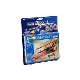 Fokker Triplane Dr.1 Set - box containing the model, paints, brush and glue