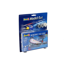 Maqueta de avión Boeing 747-200 Model Set - box containing the model, paints, brush and glue