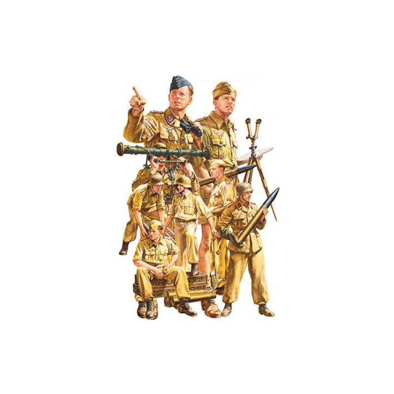 Figuras históricas Alemán conjunto tripulación Afrika Korps Luftwaffe Artillería