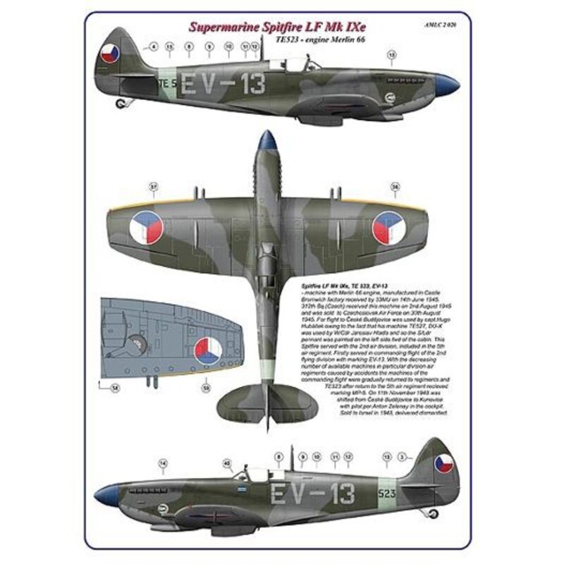 312 º Escuadrón de la RAF, Parte II / 2 versión calcomanía: Spitfire LF Mk.IXe, TE523, EV-13 + SL625, JT-11, DuoJ