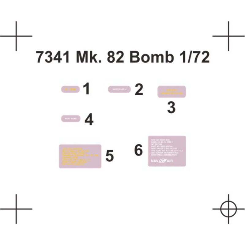 Mk.82 bomba (2 unidades) Uno de los tipos más comúnmente utilizada de las bombas estadounidenses modernos, el de 500 libras Mk.8