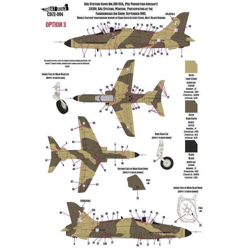 Prueba y Desarrollo BAe Hawks x 9Mk.200 RDA RDA Dunsfold 1993Mk.200 Warton Warton 1999Mk.200 RDA / Farnborough Air Show 1992Mk.1