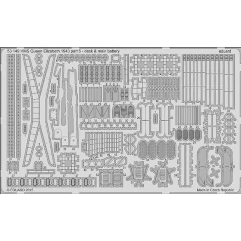 HMS Queen Elizabeth 1943 pt 5 - cubierta y baterías principales (diseñados para ser utilizados con los kits de trompetista)