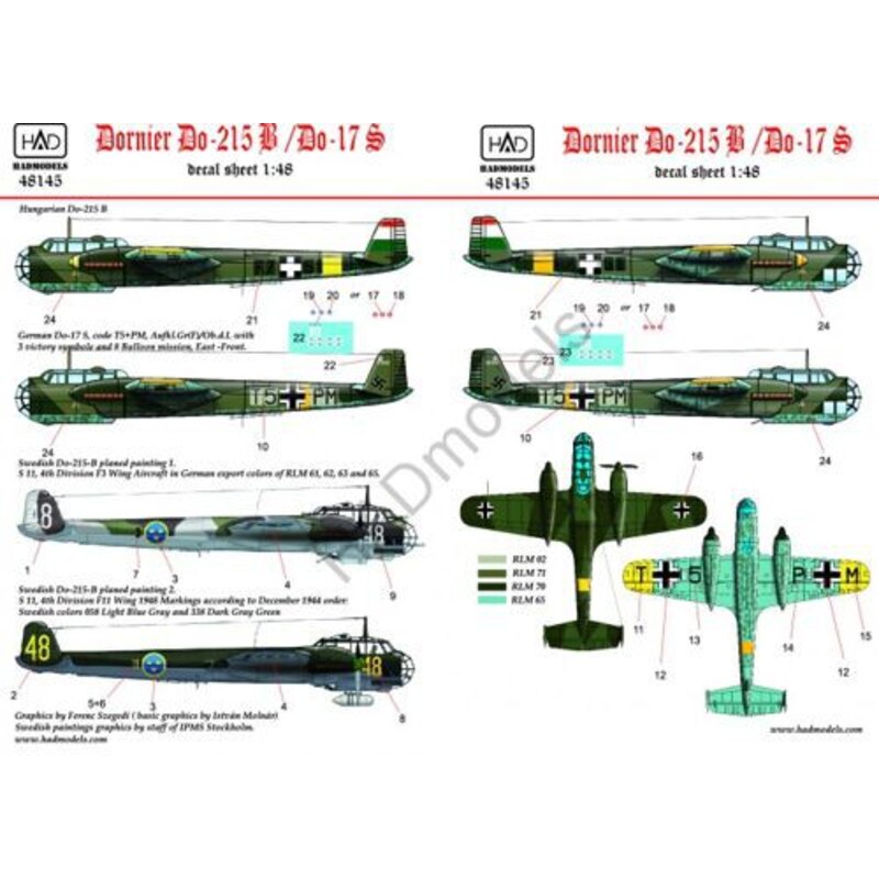 Dornier Do 215B-4 / Do 17S (húngaro, sueco, alemán)