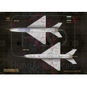 stencils Mikoyan MiG-21UM HUnAF para DDR y la pintura de plata