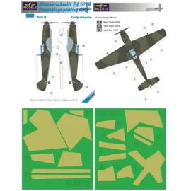 Máscara Messerschmitt Bf 109E temprana Pt II (diseñado para ser utilizado con kits de Eduard, Tamiya, Hasegawa y Airfix)