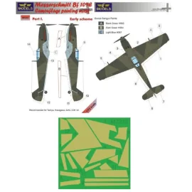 máscara de patrón de camuflaje pintura Messerschmitt Bf 109E temprana Pt I (diseñado para ser utilizado con Tamiya, Hasegawa, Ai