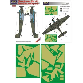 Junkers Ju 52 / 3m máscara patrón de camuflaje pintura (diseñado para ser utilizado con los kits de Airfix y Italeri)