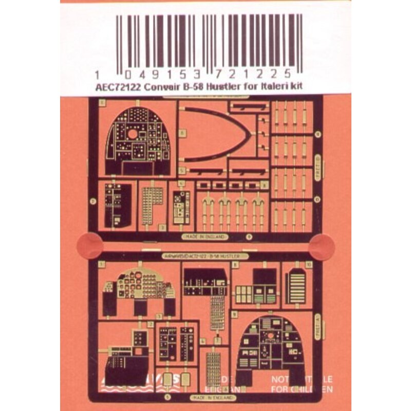 Re-released! Convair B-58 Hustler instrument panels etc (diseñado para ser ensamblado con maquetas de Italeri)