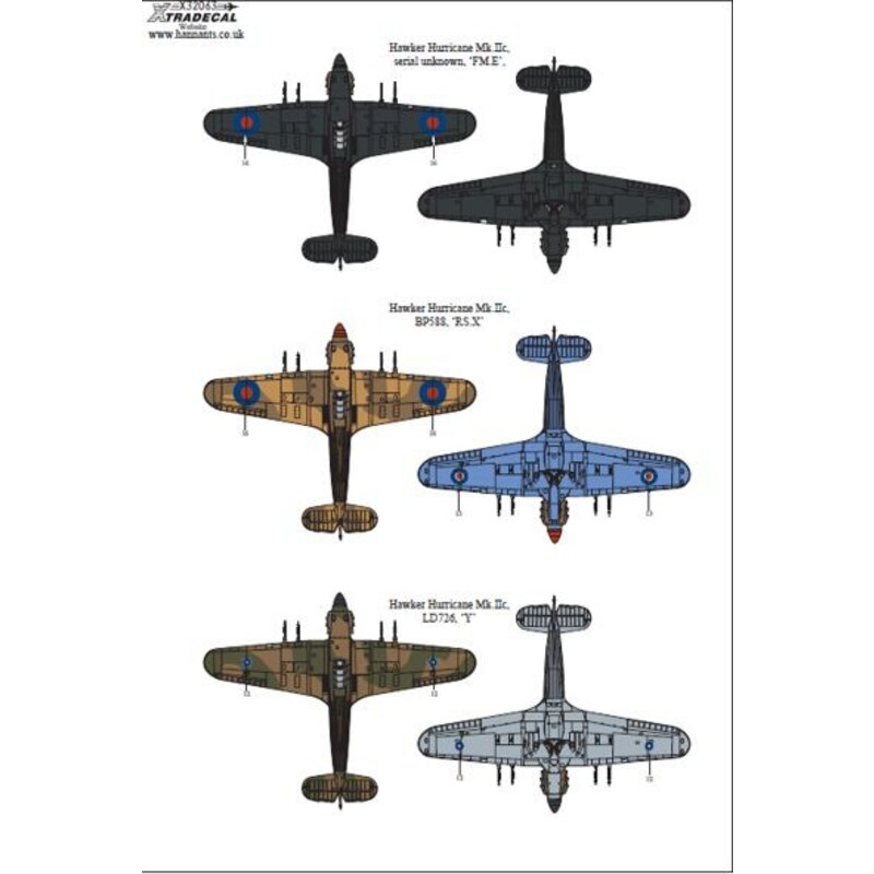 Hawker Hurricane Mk.IIc Pt 2 (3) de serie desconocido, FM-E comandante de vuelo de Gerald Stapme Stapleton DFC & Bar 257 (Birm