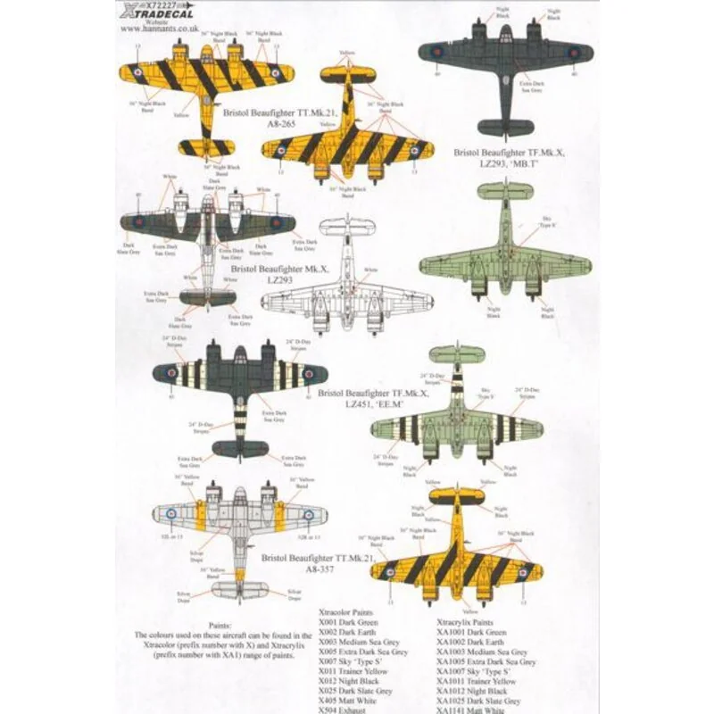 Bristol Beaufighter Mk.XX72227 Bristol Beaufighter Mk.X, TF Mk.X, Mk.21, TT Mk.21 (10) Mk.X KW393 / W 27 Sqn Birmania 1945 - com