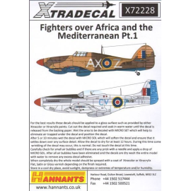  Calcomanía Más de combatientes de África y el Mediterráneo Pt.1 (11) Hawker Hurricane Mk Versión tropical W9293 / T 75 Escuadró