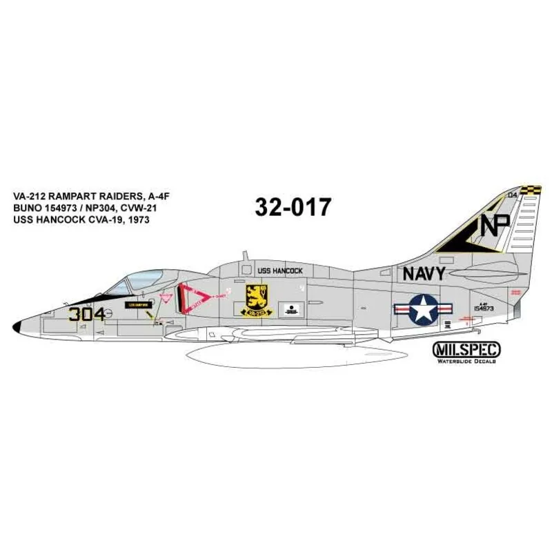 Douglas A-4F Skyhawk Skyhawk VA-212 Rampart Raiders 1976 USS HANCOCK CVA-19