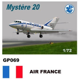 Maqueta Dassault Mystere-20 Falcon Adhesivos de Air France