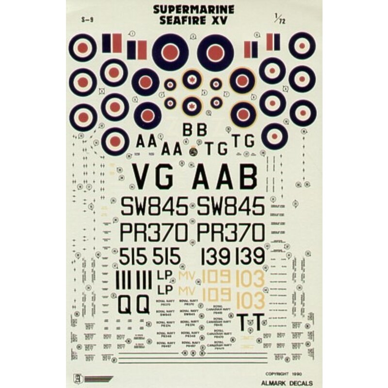 Supermarine Seafire Mk.XV 3 Royal Canadian Navy and 5 Royal Navy