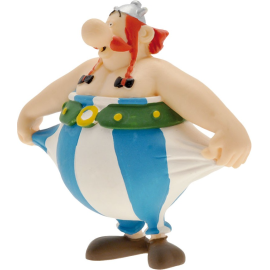 Figurita Astérix el Galo Minifigura Obelix sujetandose el pantalon 8 cm